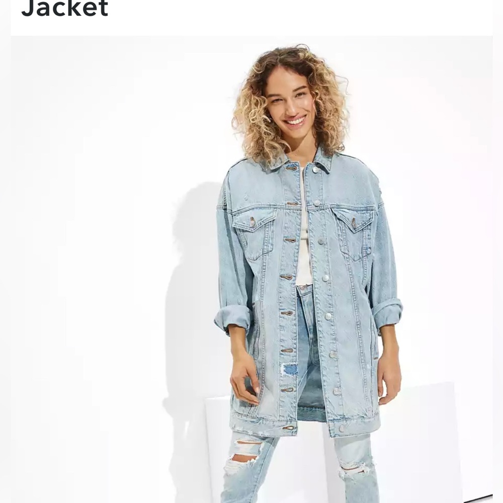 AE oversized boyfriend denim jacket